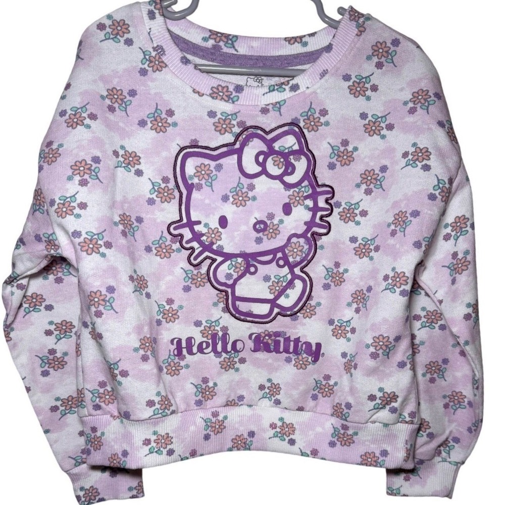 NWT Hello Kitty Purple Floral Girls Size 5 Sweatshirt